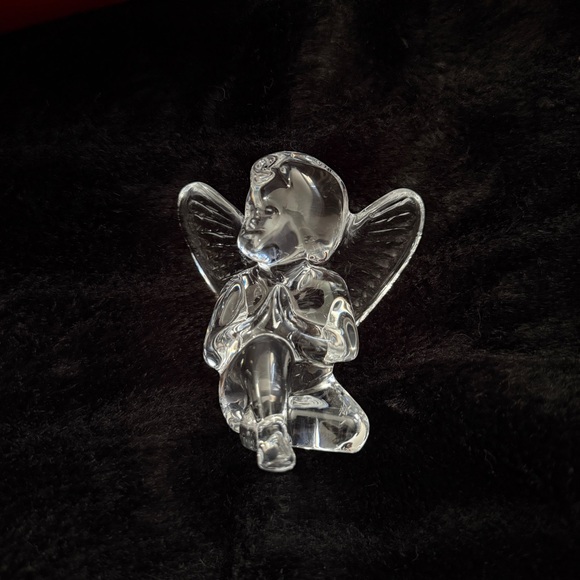 Baccarat Religion Vintage Crystal Praying Angel Cherub Figurine